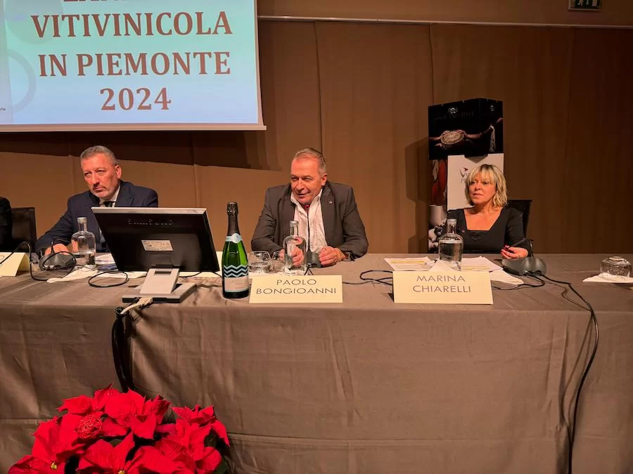 Giulio Porzio, Paolo Bongioanni e Marina Chiarelli_testo_piemonte_vendemmia 2024